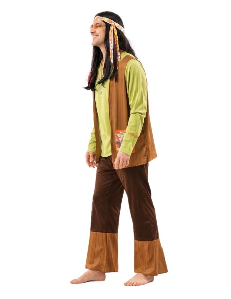 Fantasia Hippie Masculina Tamanho L | Fantasias para Adultos O Rei do Carnaval